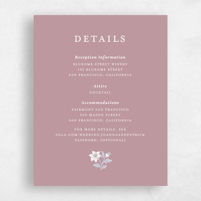Dusty Rose, Pink Wedding Enclosure - Petal