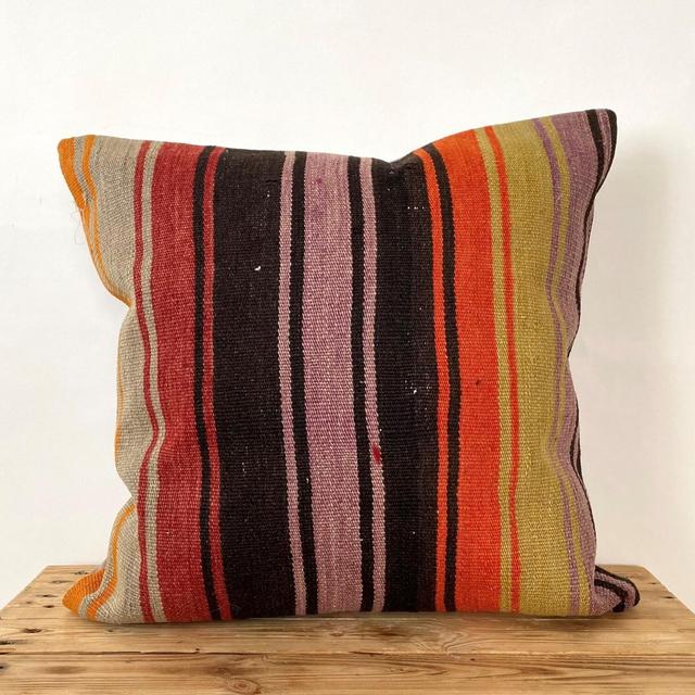 Kilim Pillow, 20" x 20" Inches Throw Pillow, Decorative Pillow, Turkish Pillow, Bohemian Pillow, Couch Pillow, Handmade Pillow, PE-1821