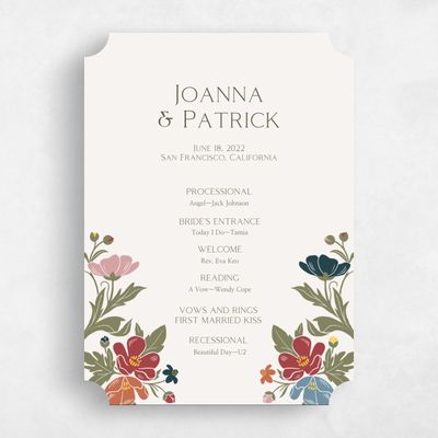 Red Ticket Wedding Program - Glenarden