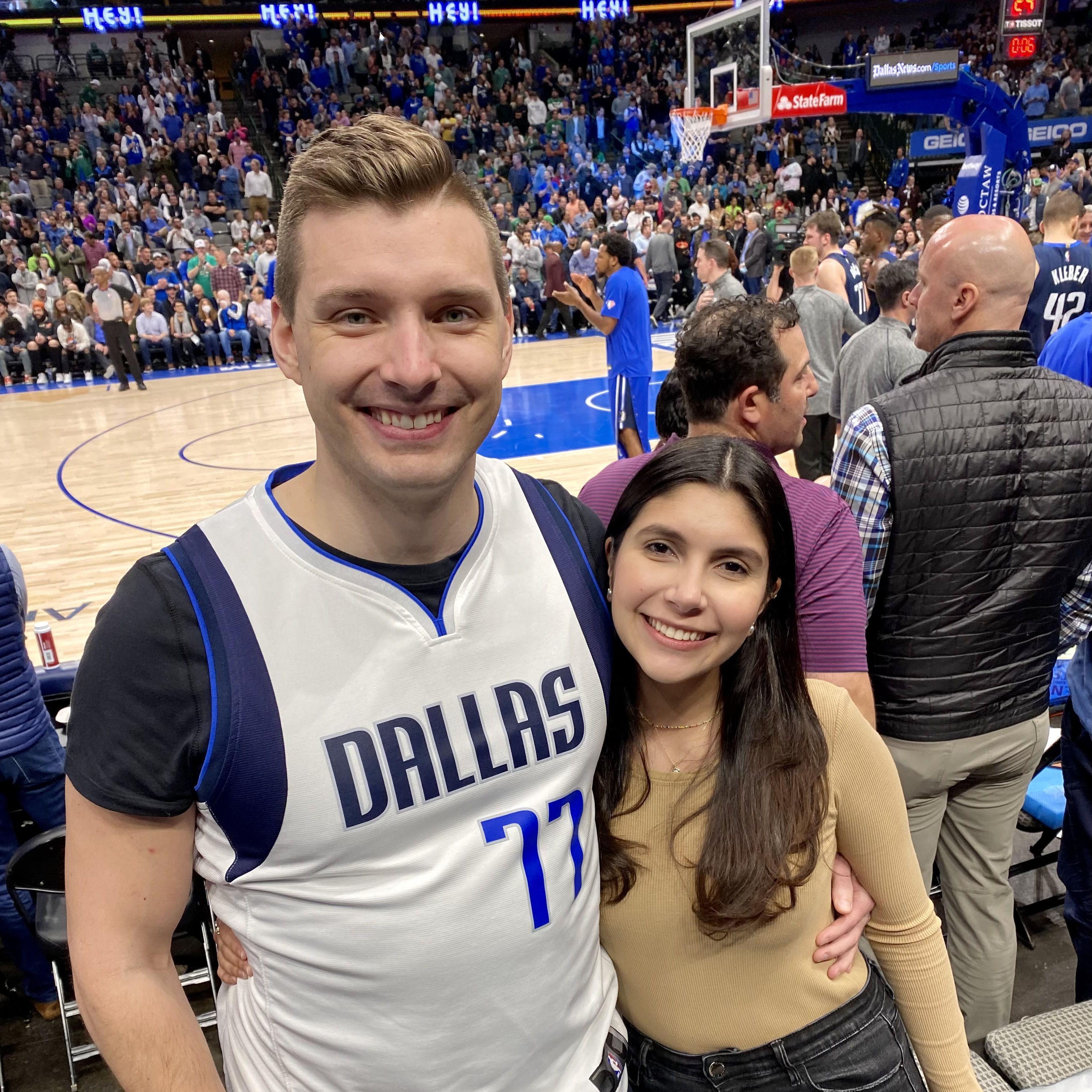 Our first MAVS game with court side seats!