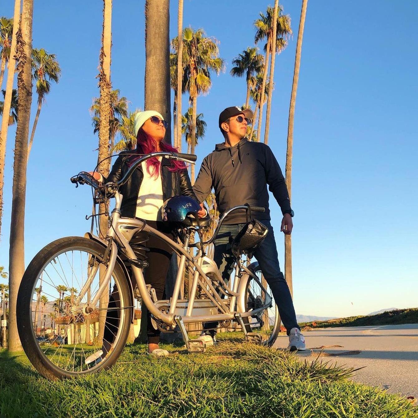 Tandem bicycle riding in Santa Barbara