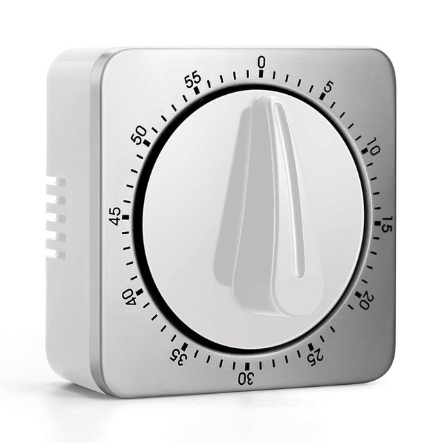 Kitchen Timers for Cooking, Chef Cooking Timer Clock with Loud Alarm,100% Mechanical Desk Timer - No Batteries Required - Magnetic Backing, Exquisite Stainless Steel Body - Countdown Reminder Magnetic