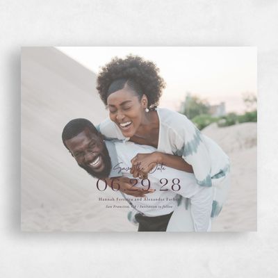 Dark Plum, Purple Wedding Save the Date - Milford Classic