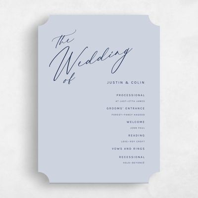 Blue Ticket Wedding Program - Blair