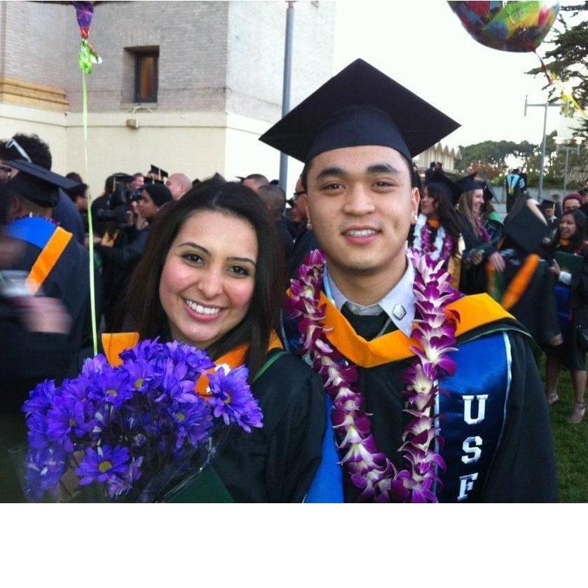 Nelson and Lupita earn their bachelors in nursing in December 2011.