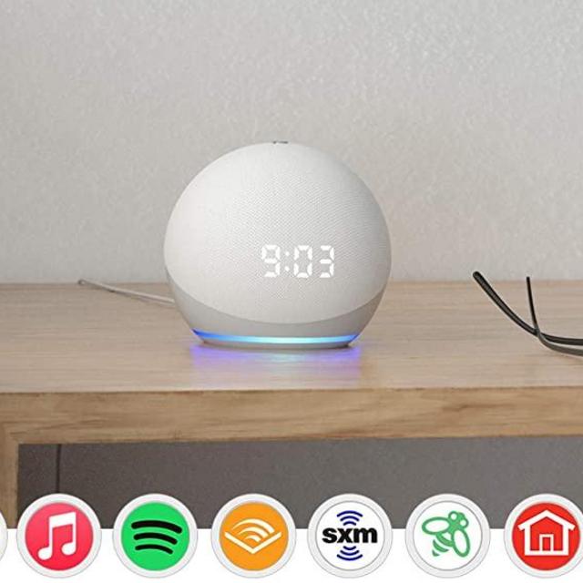 All-new Echo Dot (4th Gen) | Smart speaker with clock and Alexa | Glacier White