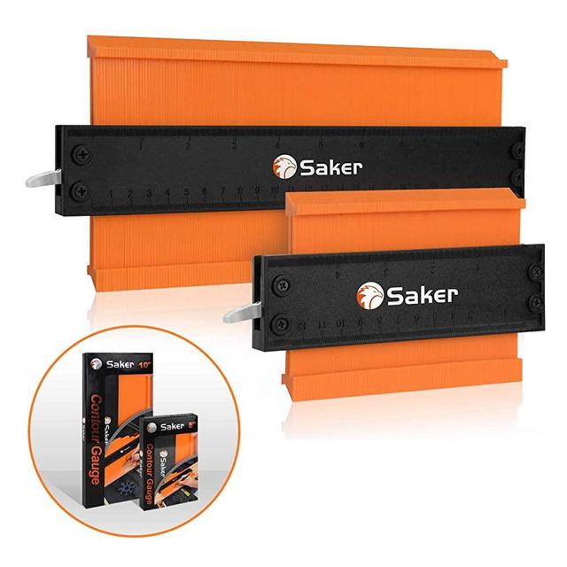 Saker Contour Duplication Gauge-Adjustable Lock -Precisely Copy Irregular Shape Duplicator -Irregular Welding Woodworking Tracing - Must Have Tool for DIY Handyman, Construction(10 Inch+5 Inch)