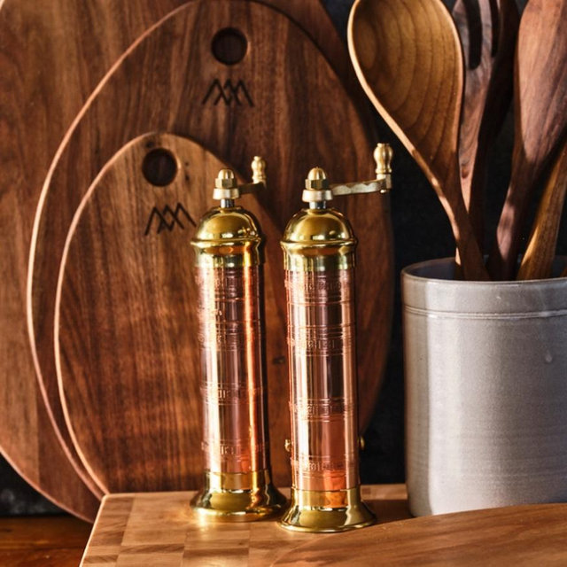 Atlas Copper and Brass Salt and Pepper Mill Set