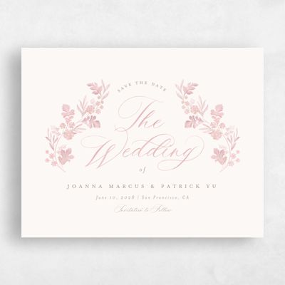 Dusty Pink Wedding Save the Date - Reed Landscape