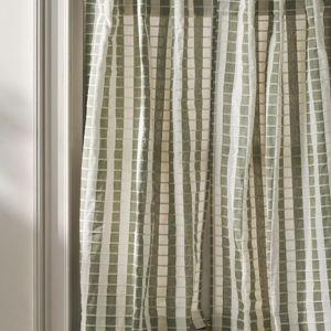 Cotton Woven Stripe Café Curtains - Set of 2