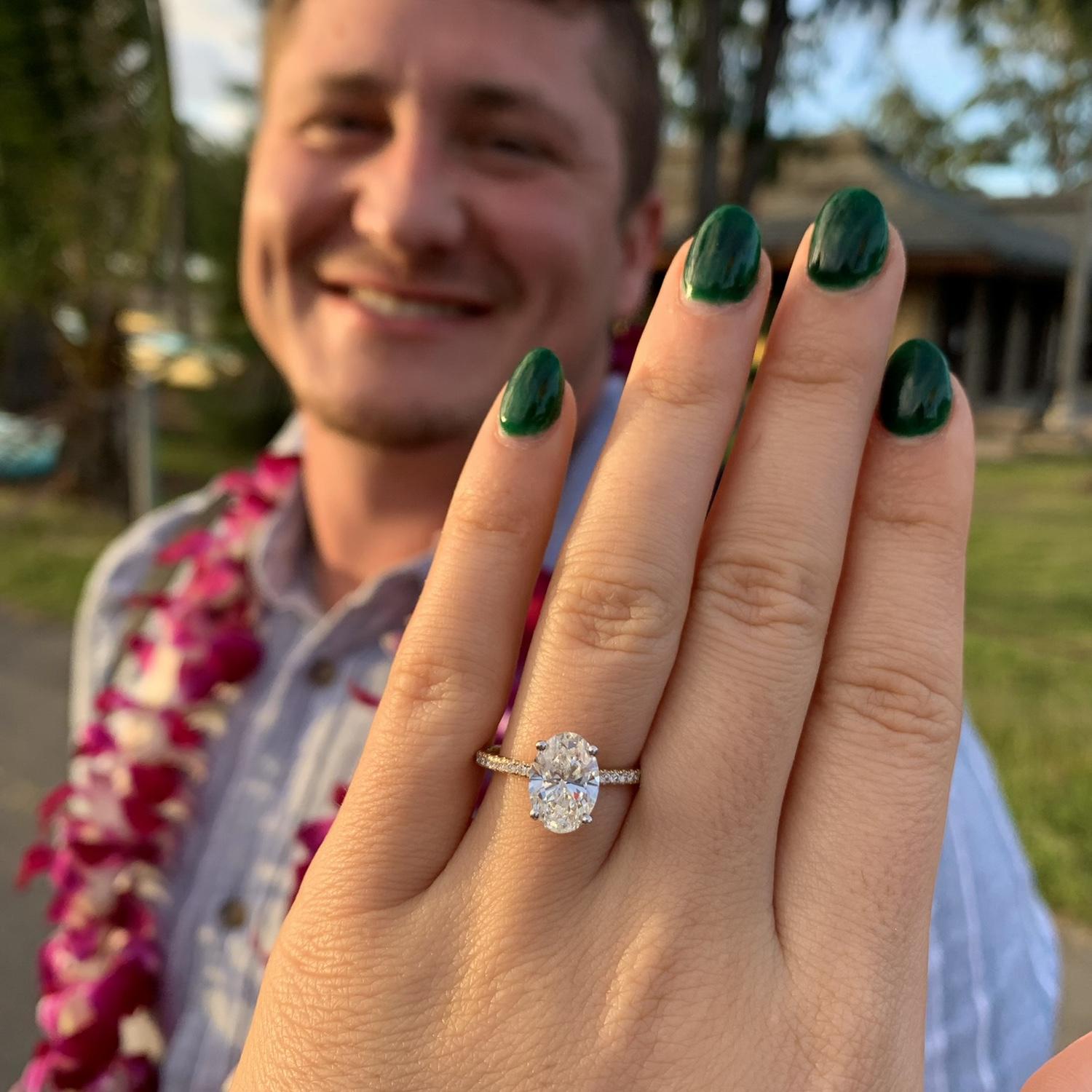 The beautiful engagement ring!