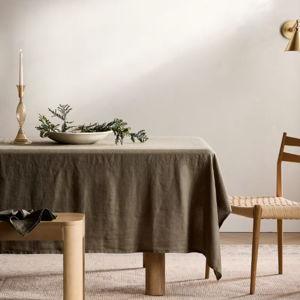 Quince European Linen Tablecloth - Olive