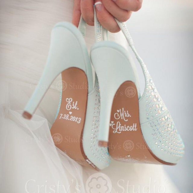 Wedding Shoe Decals Wedding Party Shoe Decals for Wedding Stickers for Bride Decals for Groom