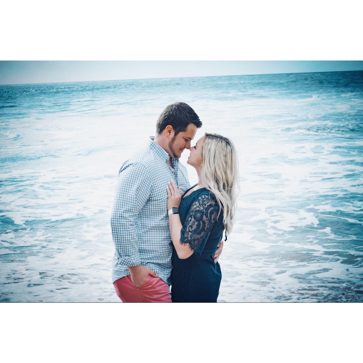 Engagement photos at Windansea Beach in San Diego, California.