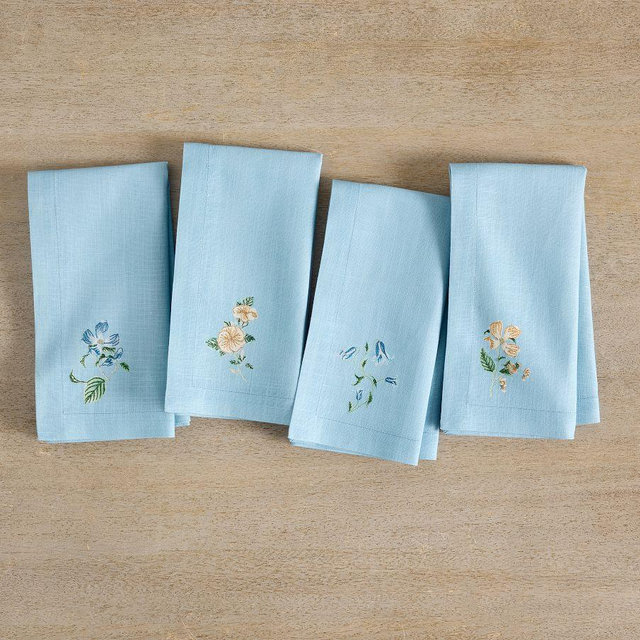 Monique Lhuillier Summer Blossom Napkins, Set of 4 - Multi