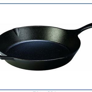 Lodge Seasoned Cast Iron Skillet - PFAS-Free, Non-Toxic Cookware - Use with an Oven, Stove, Grill, or Campfire - Naturally Non-Stick & Oven Safe - 13.25 Inches