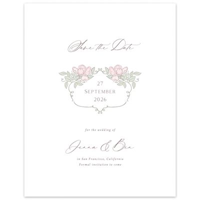 White Wedding Digital Save the Date - Marmillo Portrait