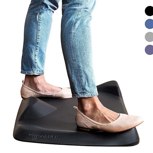 Topo Mini by Ergodriven | The Smaller Not-Flat Standing Desk Anti-Fatigue Mat with Calculated Terrain (Obsidian Black)