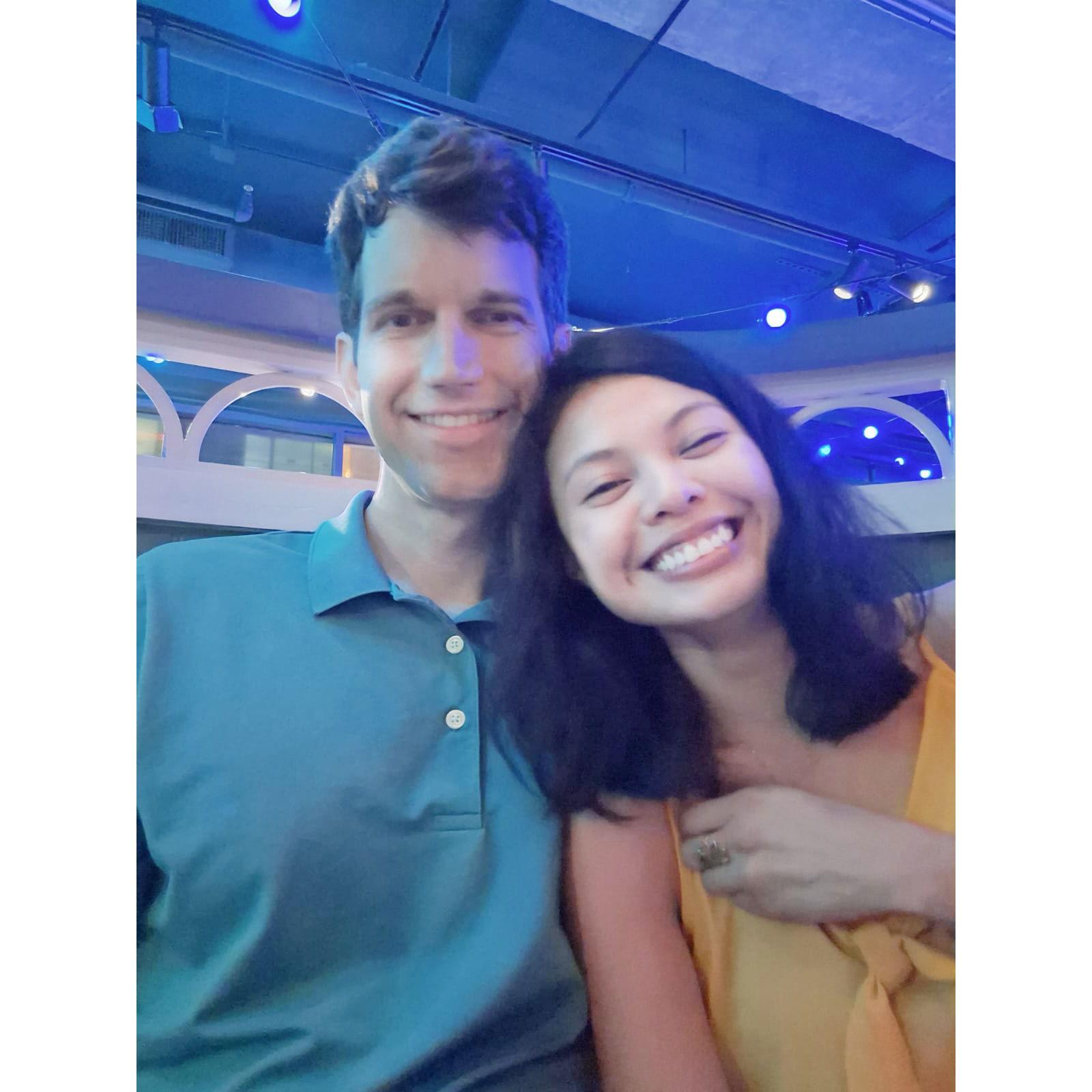 This isn't our most glamorous picture, but it is our favorite because of how much fun we were having that night at Swingers!