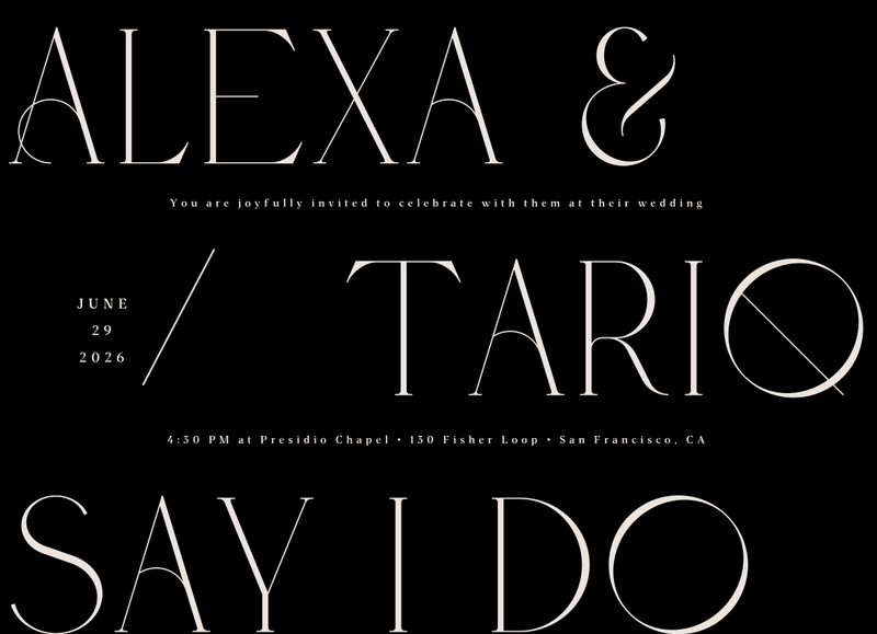 Gothenburg Landscape | Black | Zola Wedding Invitations