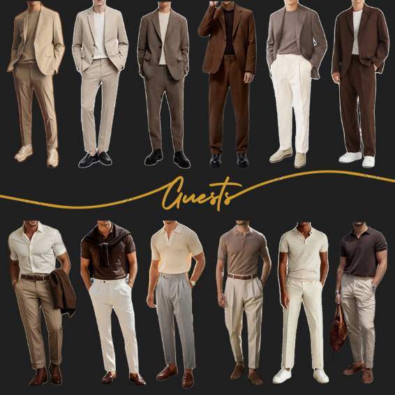 Gentlemen (Guest): Tailored suits, crisp polos, or fitted button-downs with trousers