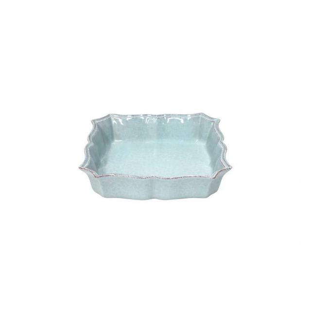 Casafina Stoneware Ceramic Impressions Collection Square Baker 9.5'' x 9.5'' H2.25'' Robins Egg Blue