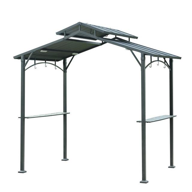 Sunjoy Brown Steel Rectangle Grill Gazebo (Exterior: 5-ft x 8-ft; Foundation: 5-ft x 8-ft)