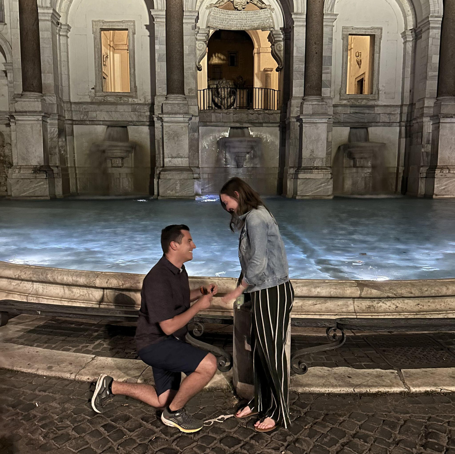 Where we got engaged at Fontana dell'Acqua Paola. 10/15/2023