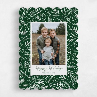 Green Scalloped Holiday Card - Fallbrook