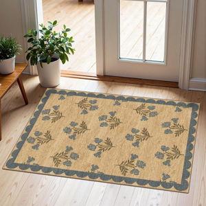 Front Door Mat - 2x3 Wheat/Muted Blue Sage