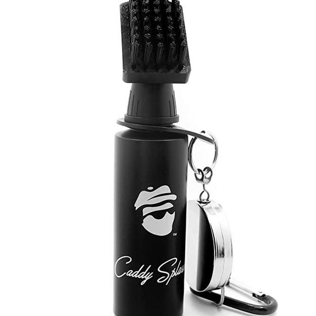 Caddy Splash Golf Water Brush - Retractable Brush with Nylon-Bristles Head - Wide Cleaning Coverage - Anti-Leak Reservoir Tube - Squeeze Bottle for Easy Cleaning - 7.5 Inches, Holds 4 Ounces of Water