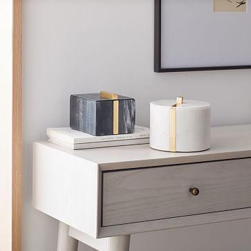 West Elm Black Marble Seamless Shaped Box