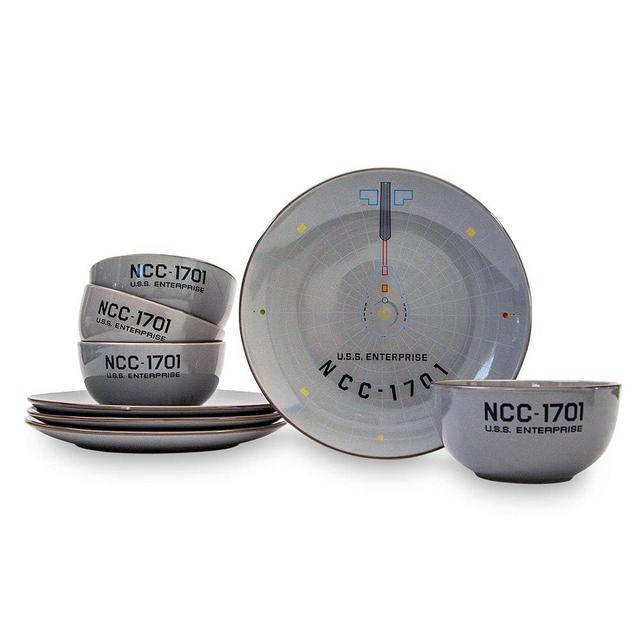 Star Trek: The Original Series NCC-1701 Series 8-Piece Ceramic Dinnerware Set | Includes Salad Plates, Bowls