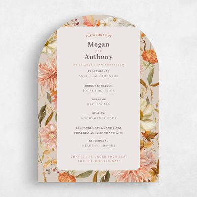 Beige Arch Wedding Program - Lysete
