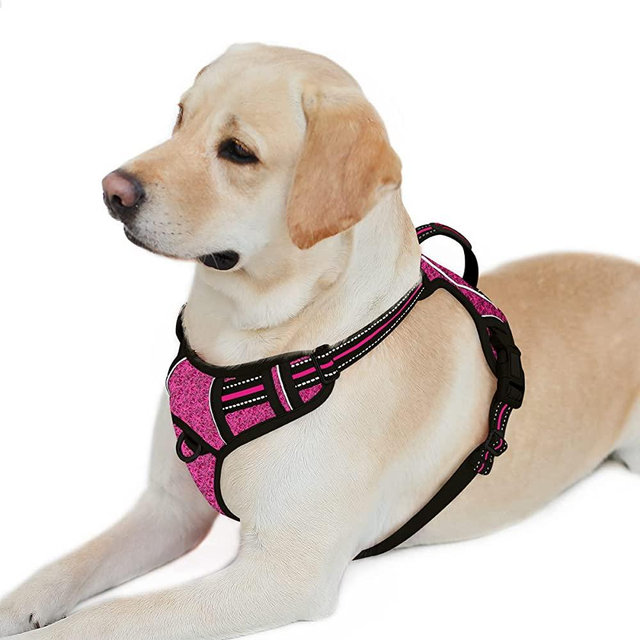 BARKBAY No Pull Dog Harness Front Clip Heavy Duty Reflective Easy Control Handle for Large Dog Walking with ID tag Pocket