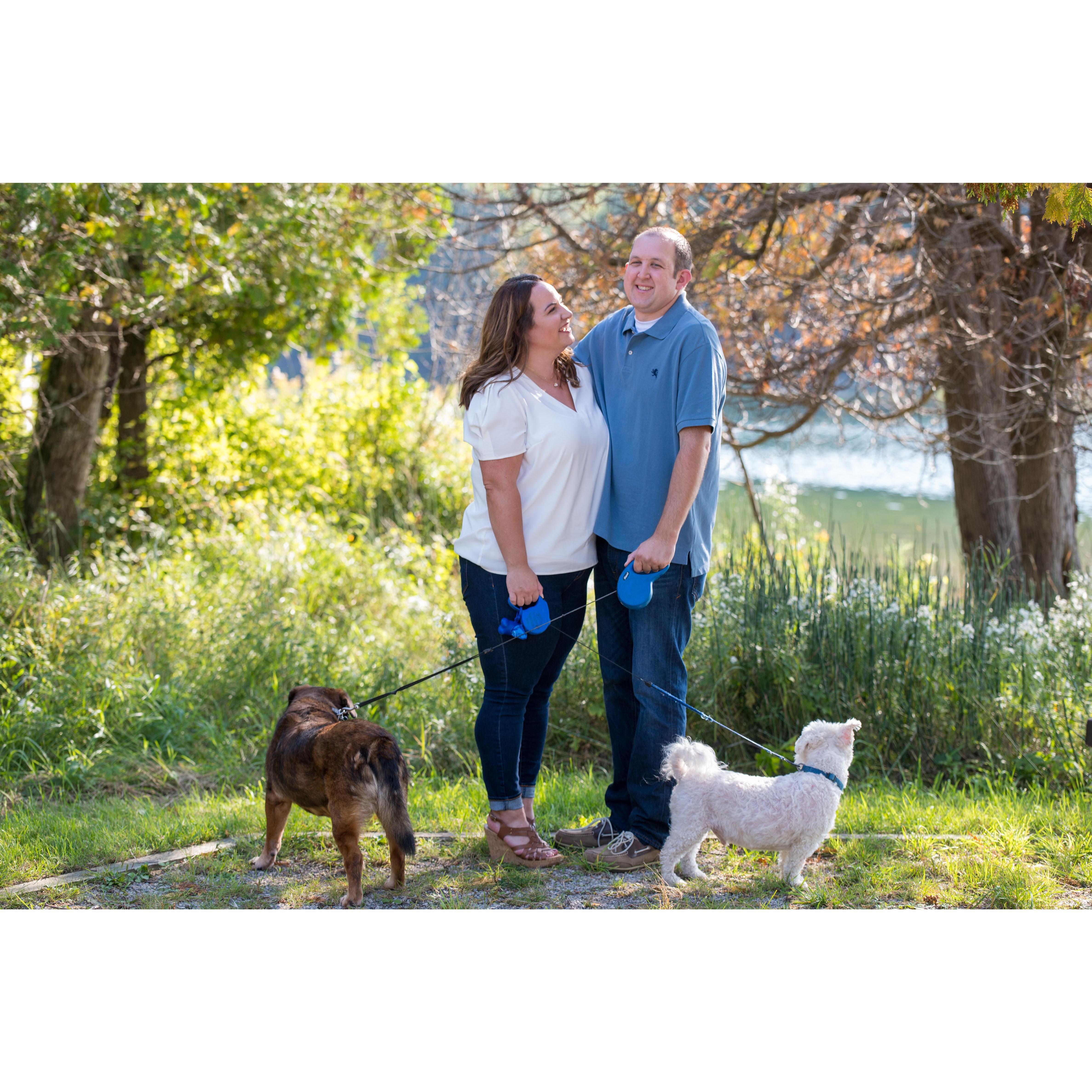 Pretty much us at any given moment. Our dogs uninterested and us laughing about something.
