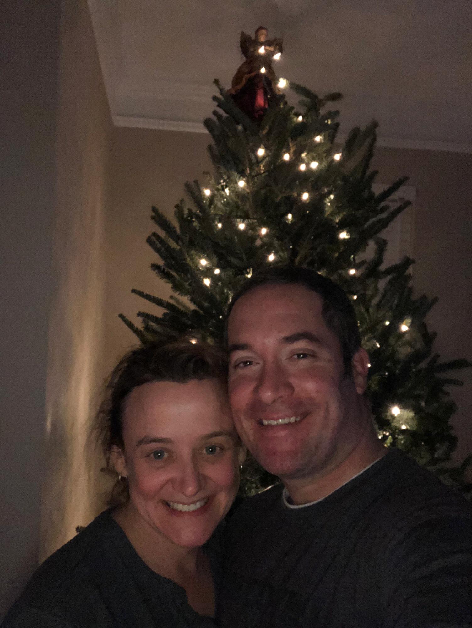 Our first Christmas together ❤️ Ask Kyle how he got the tree into our townhouse, an interesting story.