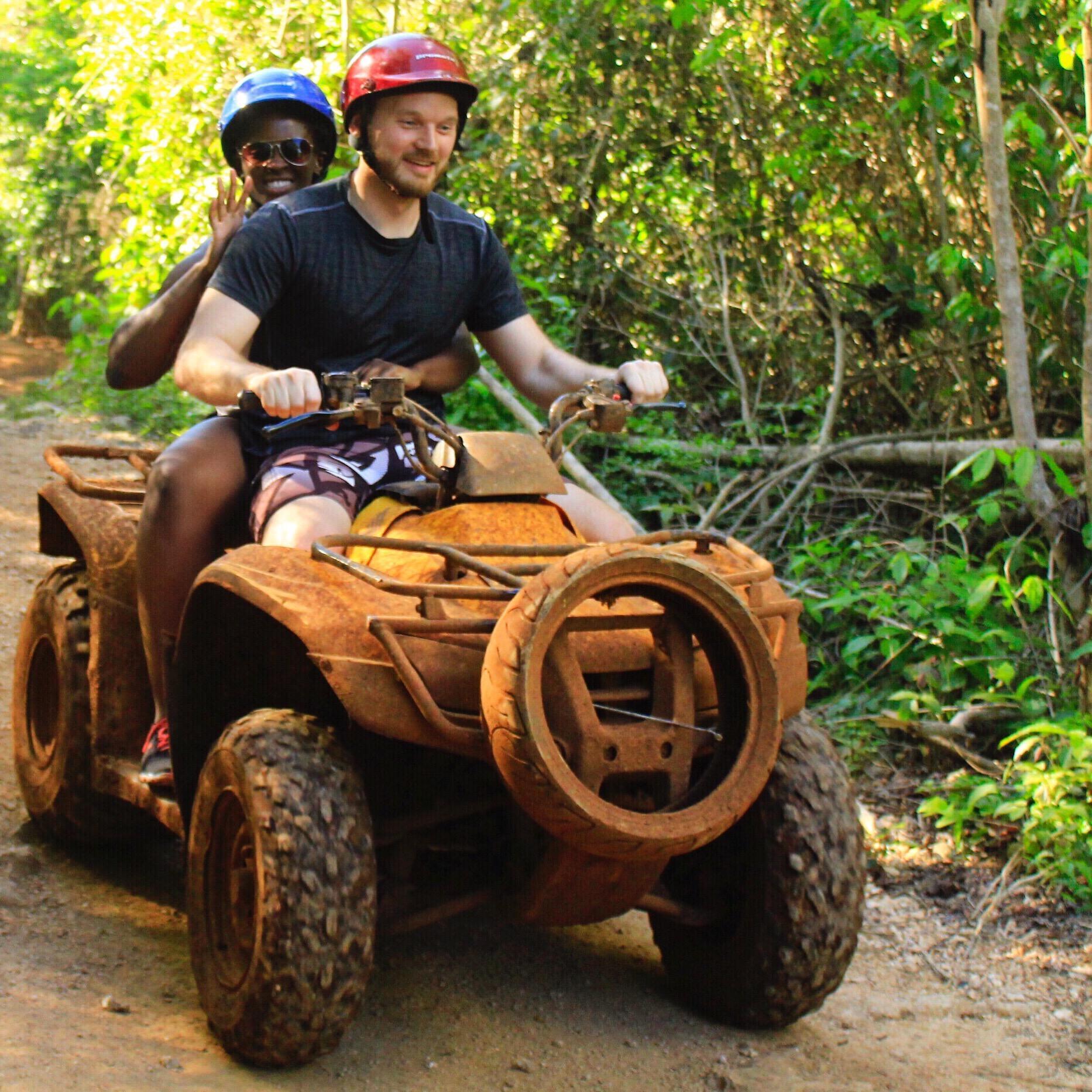 Before we got covered in mud while four-wheeling in Cancun🏎