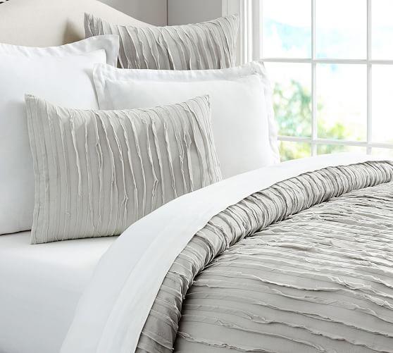 Camille Duvet Cover, King, Gray