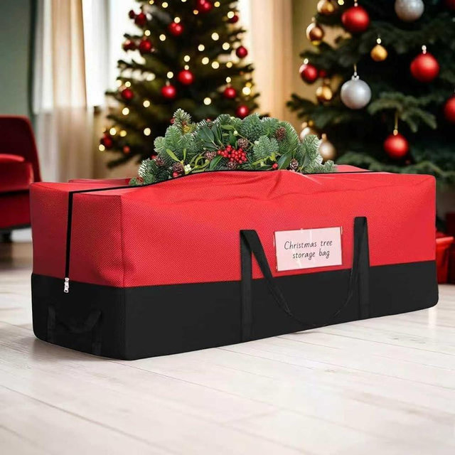 Christmas Tree Storage Bag, Fits Up 10 Ft Tall Artificial Trees, Heavy-Duty 600D Oxford Tree Bag with Reinforced Handles Zipper Clear Pocket, Storage Bags for Moving Items, Clothing, Outdoor, Bedding