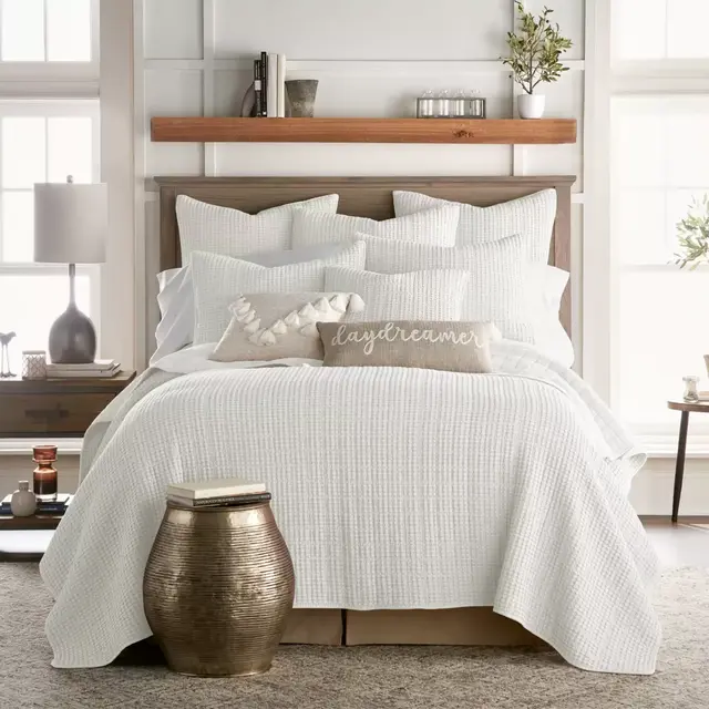 Levtex Home Mills Waffle 2-Piece Twin Quilt Set in Cream