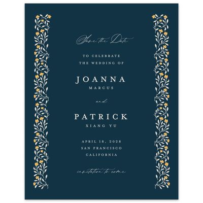 Deepest Teal, Blue Wedding Digital Save the Date - Sabine Portrait