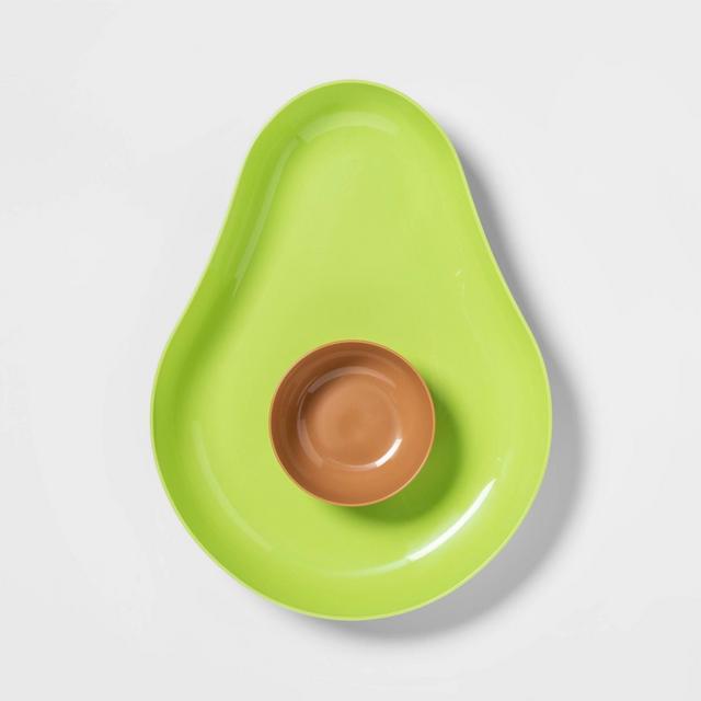 2pc Plastic Figural Avocado Serving Bowl Set - Sun Squad™