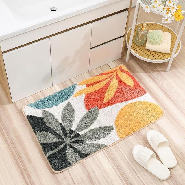 Plants Bath Mat Super Absorbent Bathroom Rug Non Slip Bath Carpet for Bathroom Machine Washable Thick Plush Bath Mat Soft Microfiber Bath Rug for Bedroom, Bath Tub and Hallway (31"x20")