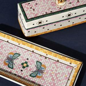 The Bistro Tile Stoneware Butter Dish: Garden Edition