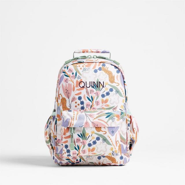 Dreamer Leopard Floral Small Kids Backpack with Side Pockets