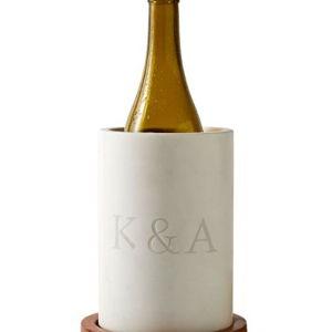 Custom Wood and Marble Wine Chiller