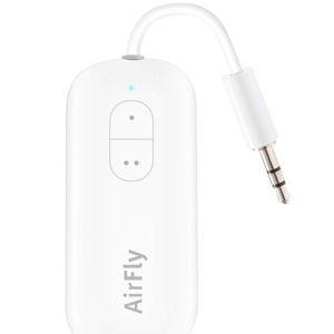 AirFly Duo Bluetooth 5.0 Transmitter for TV/Airplane to 2 Wireless Headphones – Wireless Adapter for Use with Any 3.5 mm Audio Jack