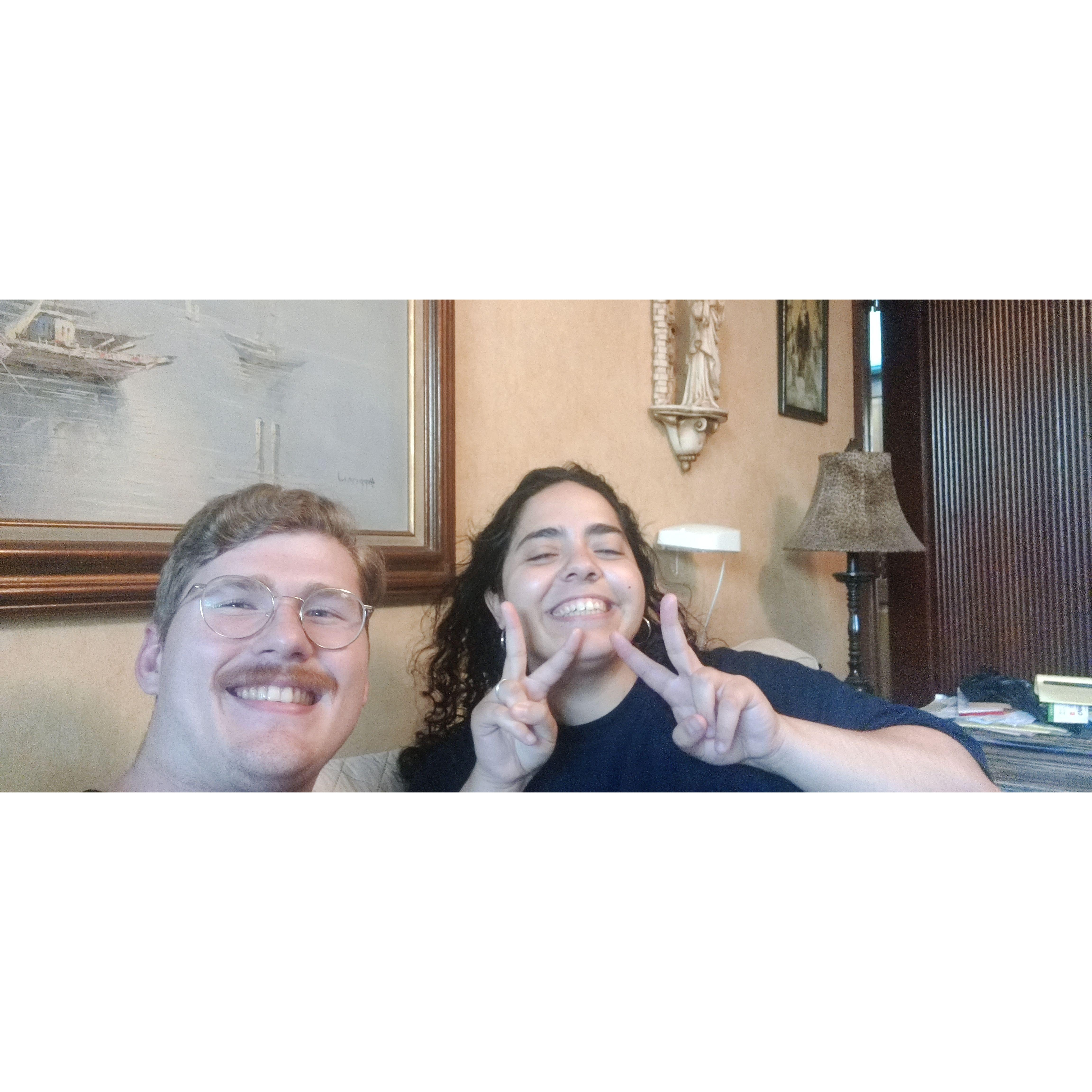 Hanging out at Adelle's house