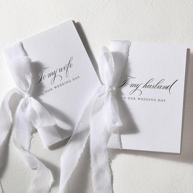 Engrowtic 2 Set Wedding Vow Books to My Husband Wife Vow Books with Silk Ribbon and Envelopes Wax Seals A6 Bride and Groom Guestbook for Bridal Shower Engaged Couple Wedding Essential(White)